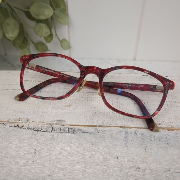 Prodesign Denmark 3607-1 c. 4124 Ruby Red Eyeglasses FRAMES ONLY 52-18-145 - Picture 5 of 12